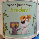 Illustrations mascottes pour la gamme de produits PetsCool (Anidev) - Stand Paris Animal Show 2022